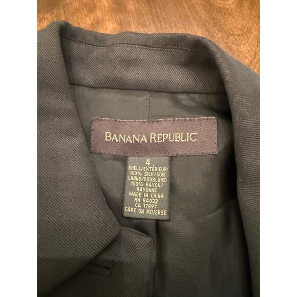 Vintage Women's Banana Republic Gray 100% Silk Button Front Jacket Size 4 - Picture 4 of 13